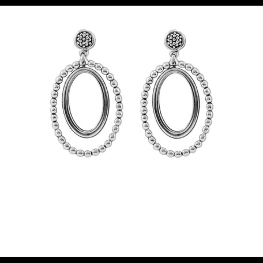 Lagos Caviar Oval Twist Earrings 40mm
